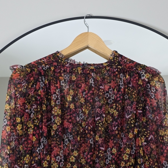 NWOT Free People Twyla Smocked Floral Mesh Top, Size Petite Small - Picture 10 of 14